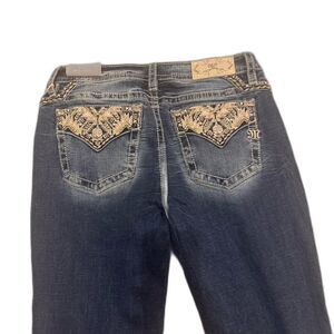 Miss Me Jeans, Women's Size 32 Blue, Denim, Gems Back Pocket, Flared